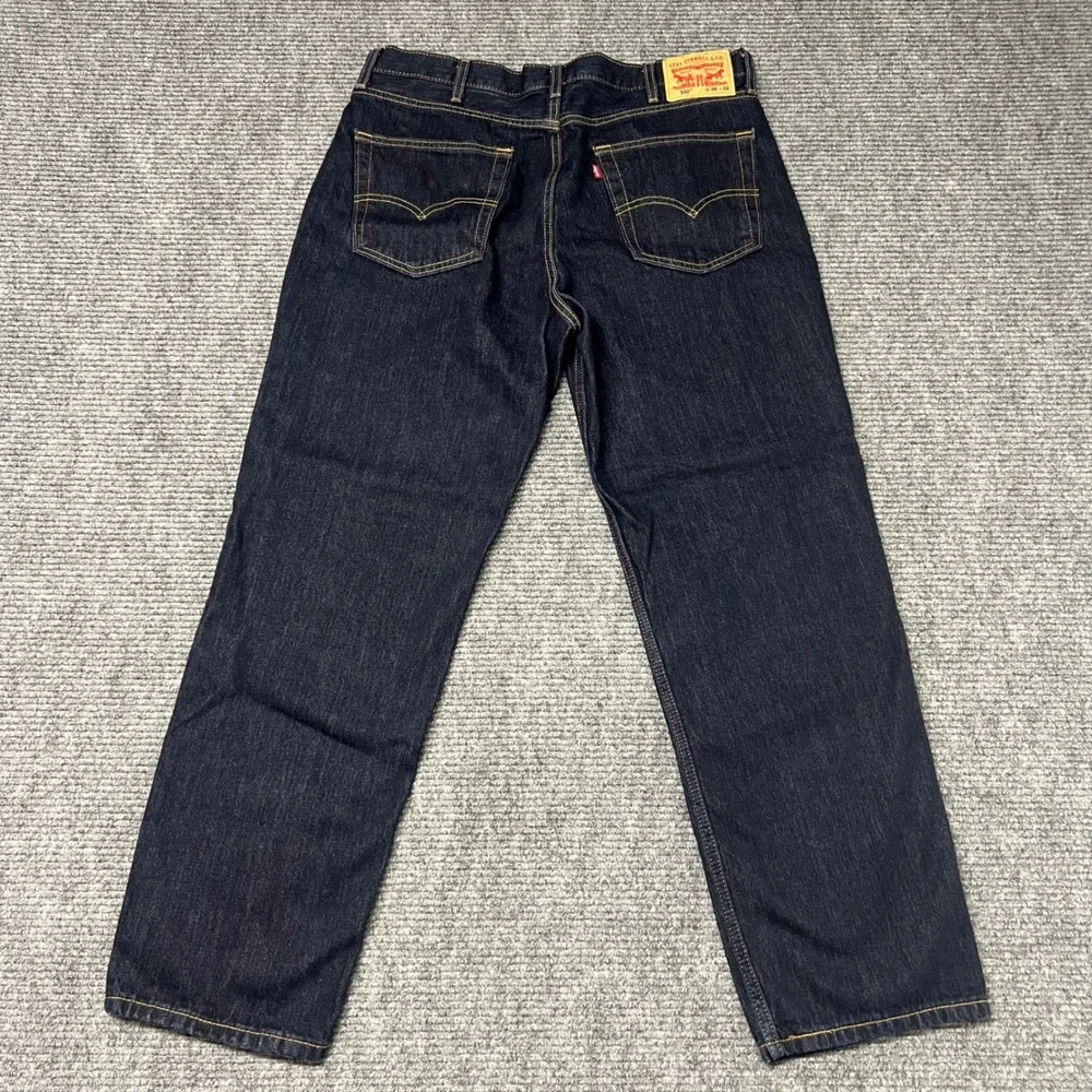 Levis 550 Relaxed Fit Jeans Mens 38x32 Dark Wash Indigo Blue Straight Leg Denim